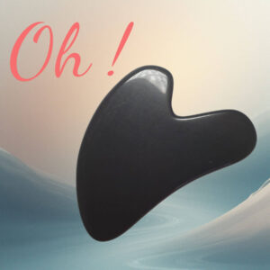 Gua Sha Cœur pierre naturelle obsidienne – rituel beauté