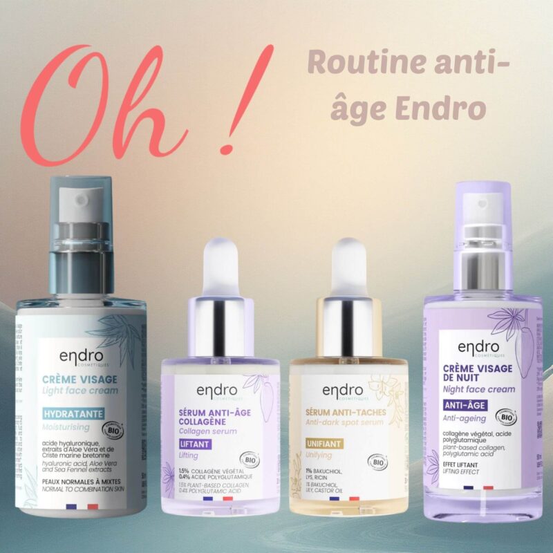 Routine anti-âge Endro : Routine visage anti-âge et anti-taches avec sérums et crèmes naturelles