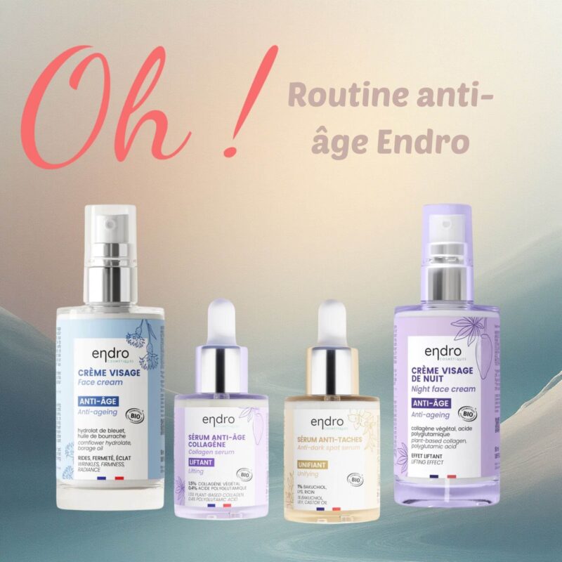 Routine anti-âge Endro : Routine visage anti-âge et anti-taches avec sérums et crèmes naturelles