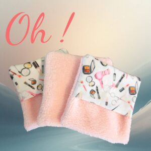 gants démaquillants girly rose - Démaquillage moelleux, durable artisanal et zéro déchet