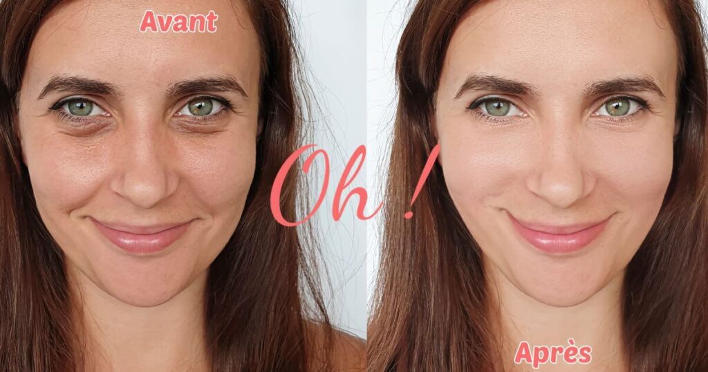 Massage du visage avant après